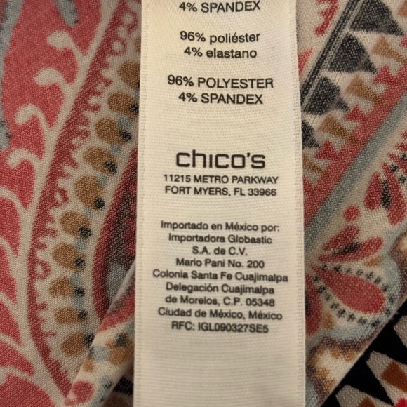 Chico's Black and White Boxy Blouse with 3/4 Sleeves - Picture 3 of 8